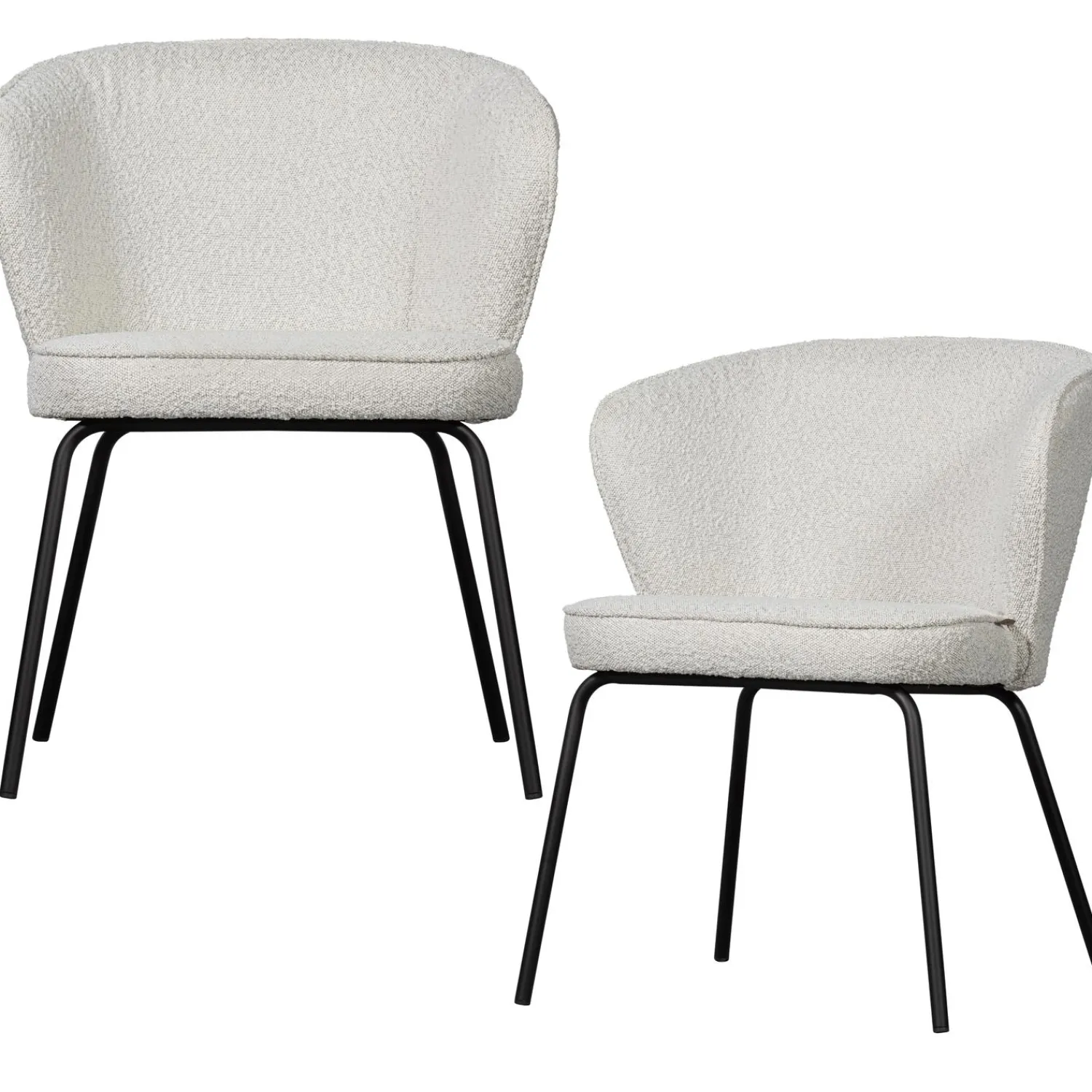 New WOOOD Admit eetkamerstoel bouclé Naturel