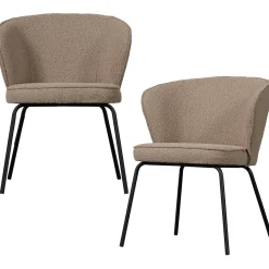 Discount WOOOD Admit eetkamerstoel bouclé Beige