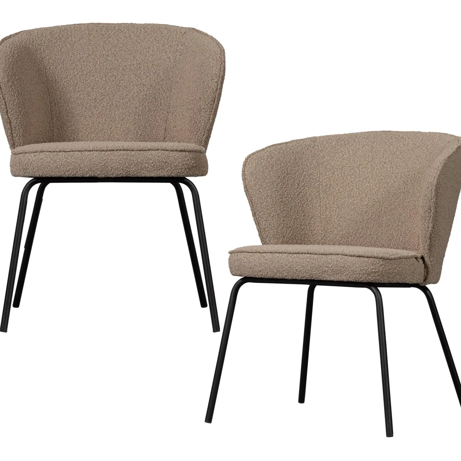 Discount WOOOD Admit eetkamerstoel bouclé Beige