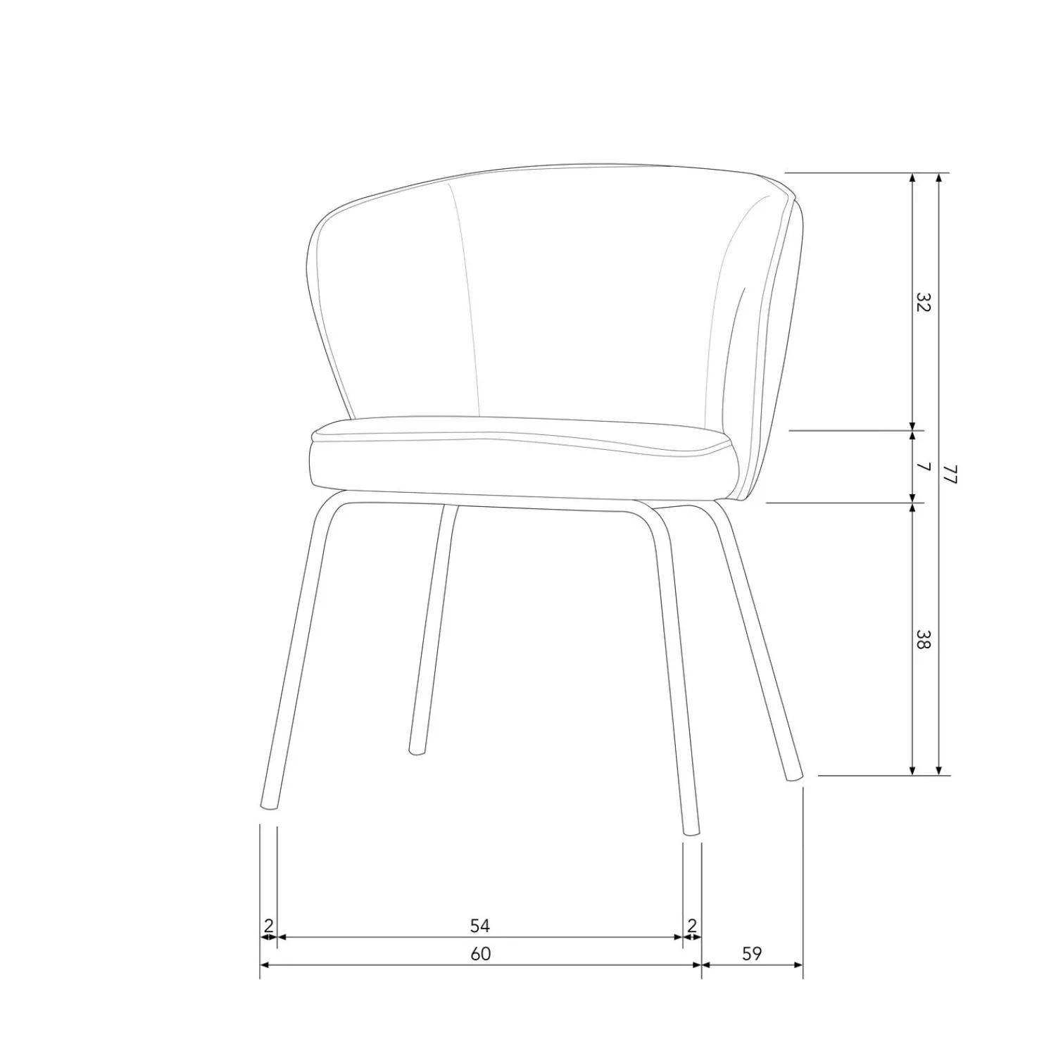 Discount WOOOD Admit eetkamerstoel bouclé Beige