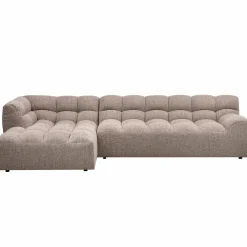 New WOOOD Allure chaise longue links geweven stof Bruin melange