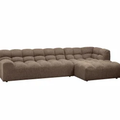 Outlet WOOOD Allure chaise longue rechts geweven stof Donkerbruin melange