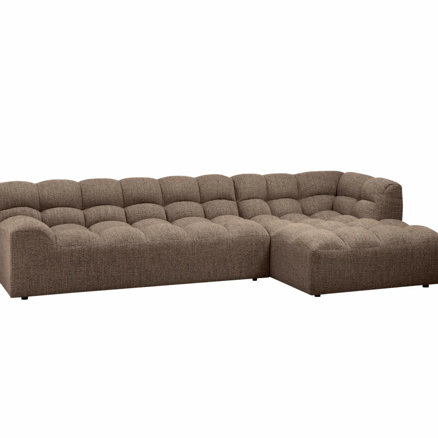 Outlet WOOOD Allure chaise longue rechts geweven stof Donkerbruin melange