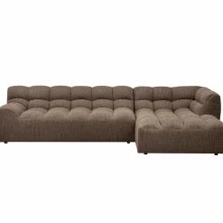 Outlet WOOOD Allure chaise longue rechts geweven stof Donkerbruin melange