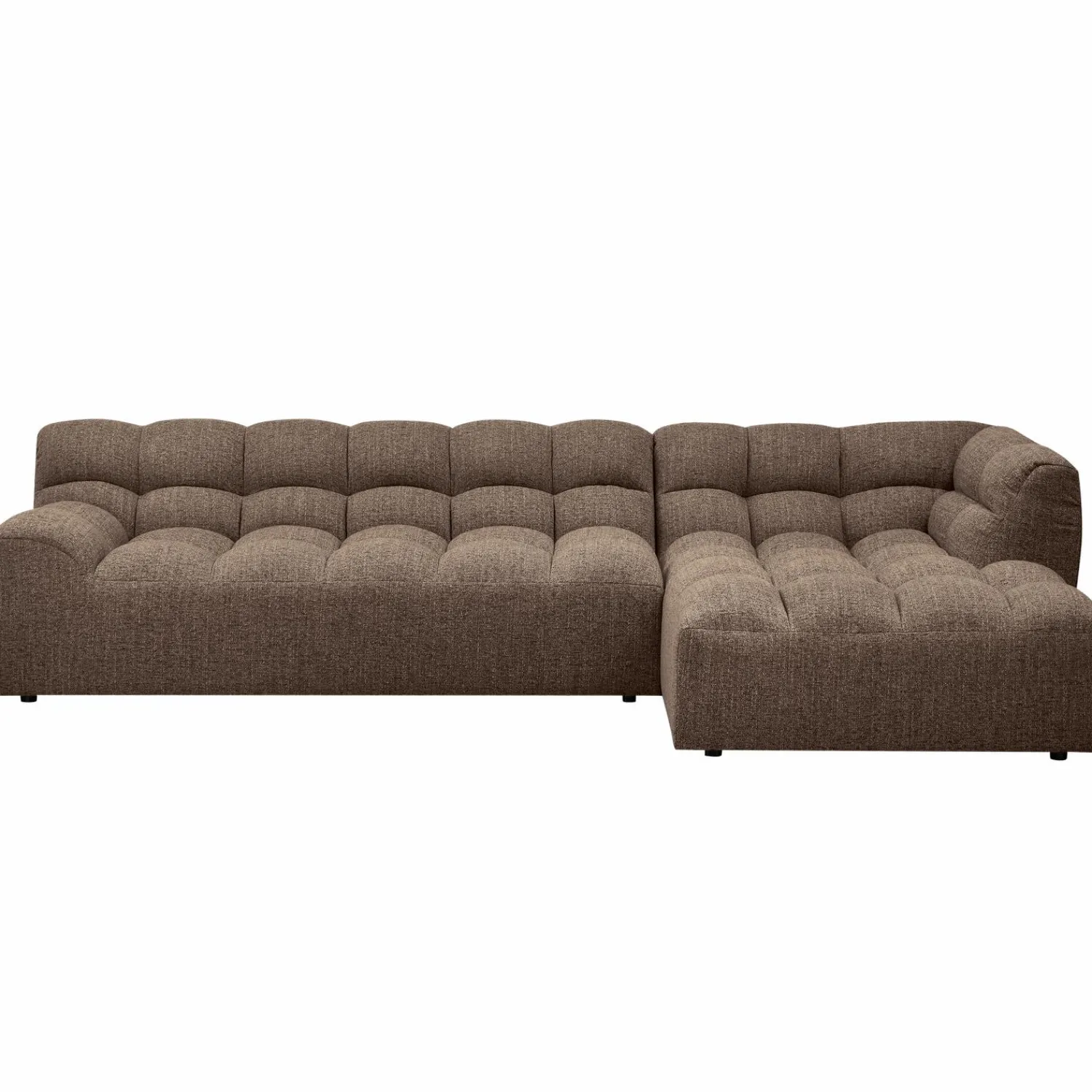 Outlet WOOOD Allure chaise longue rechts geweven stof Donkerbruin melange