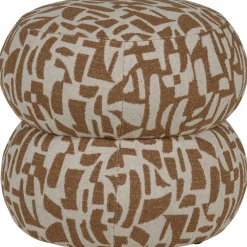 Best WOOOD Anic poef met grafisch patroon Bruin