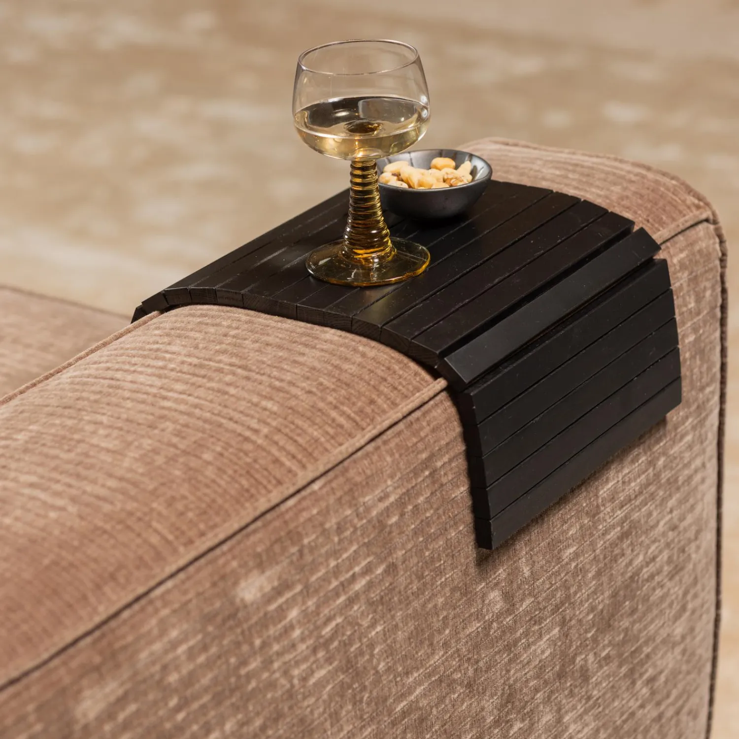 Outlet WOOOD Armleuning flexibel dienblad - M Zwart