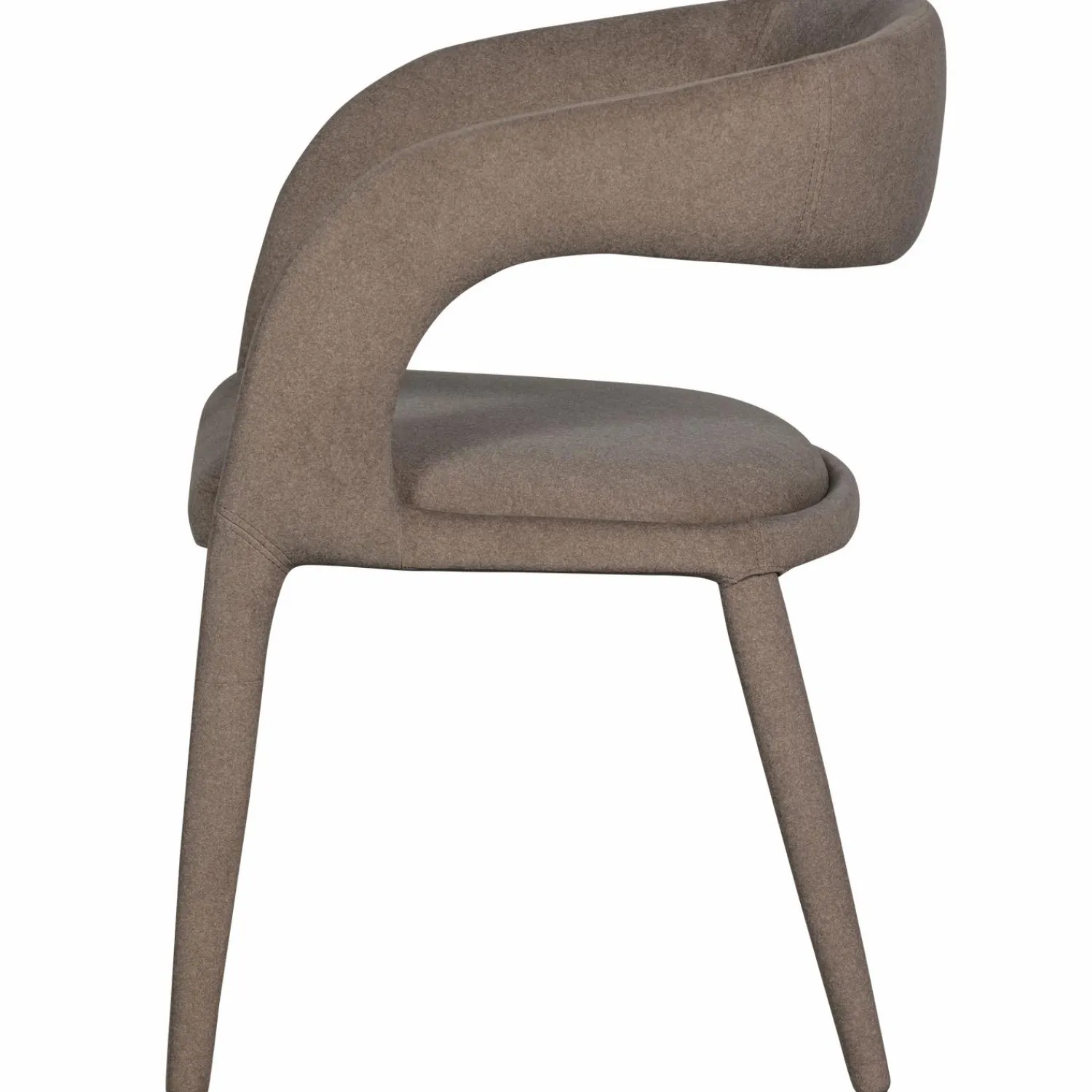 Best WOOOD Arms eetkamerstoel vilt bruin