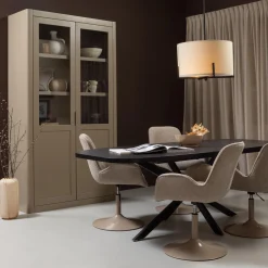 Online WOOOD Arros eettafel uitschuifbaar 180-220x90 cm mdf zwart