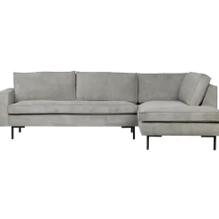 Clearance WOOOD Arwin hoekbank ribstof rechts vergrijsd groen Verweerd groen