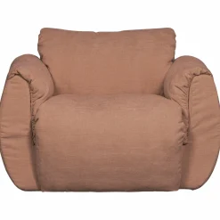 Hot WOOOD Baggy draaifauteuil geweven chenille oud roze Oudroze