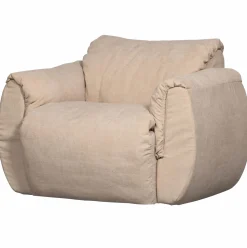 Clearance WOOOD Baggy draaifauteuil geweven chenille Zand