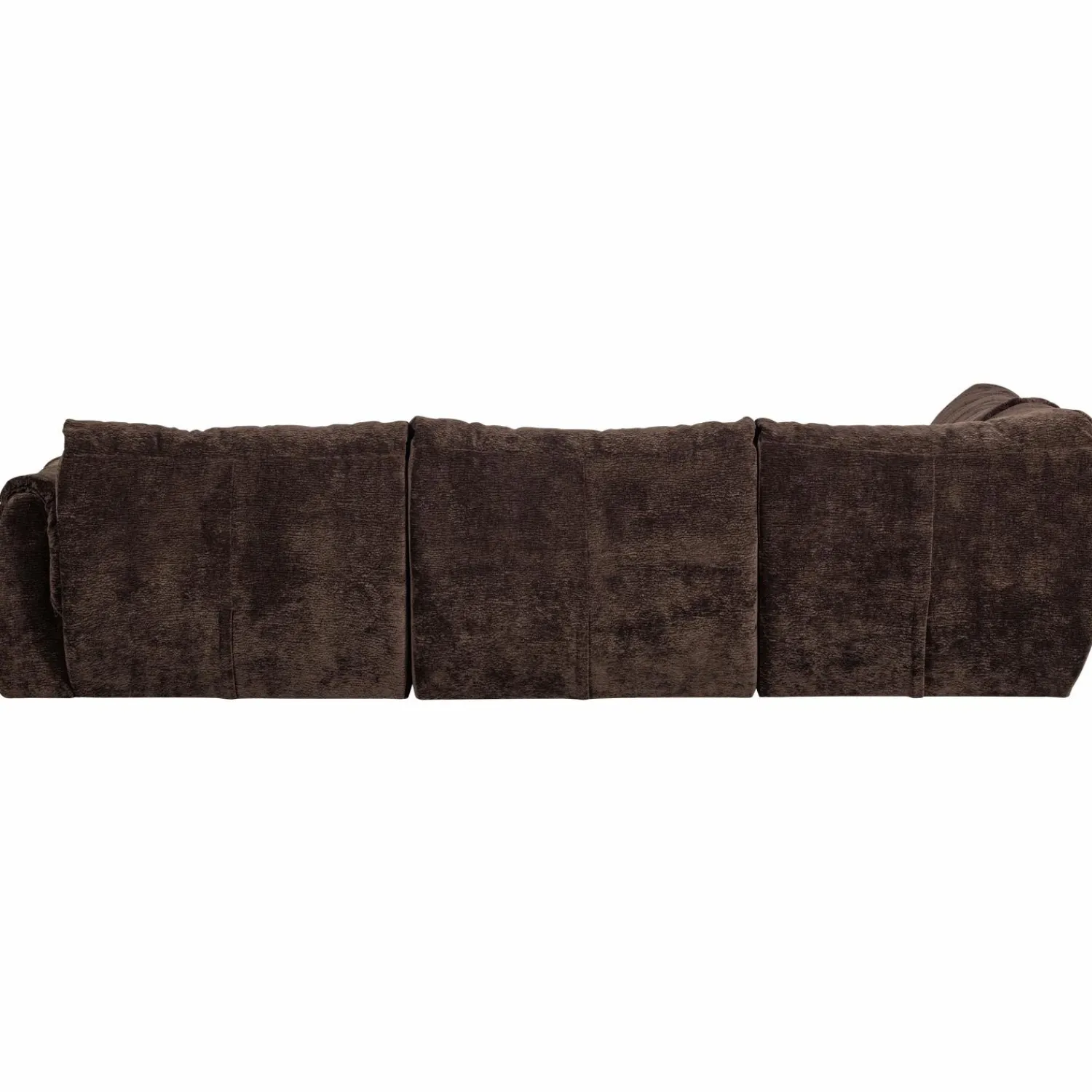 Clearance WOOOD Baggy hoekbank links 3D chenille Donkerbruin