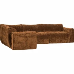 Discount WOOOD Baggy hoekbank links 3D chenille Middenbruin