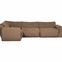 Hot WOOOD Baggy hoekbank links geweven chenille Bruin