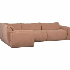 New WOOOD Baggy hoekbank links geweven chenille oud roze Oudroze