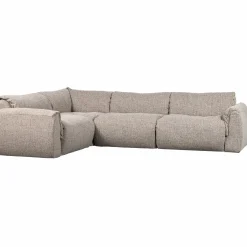 Clearance WOOOD Baggy hoekbank links geweven stof Naturel melange