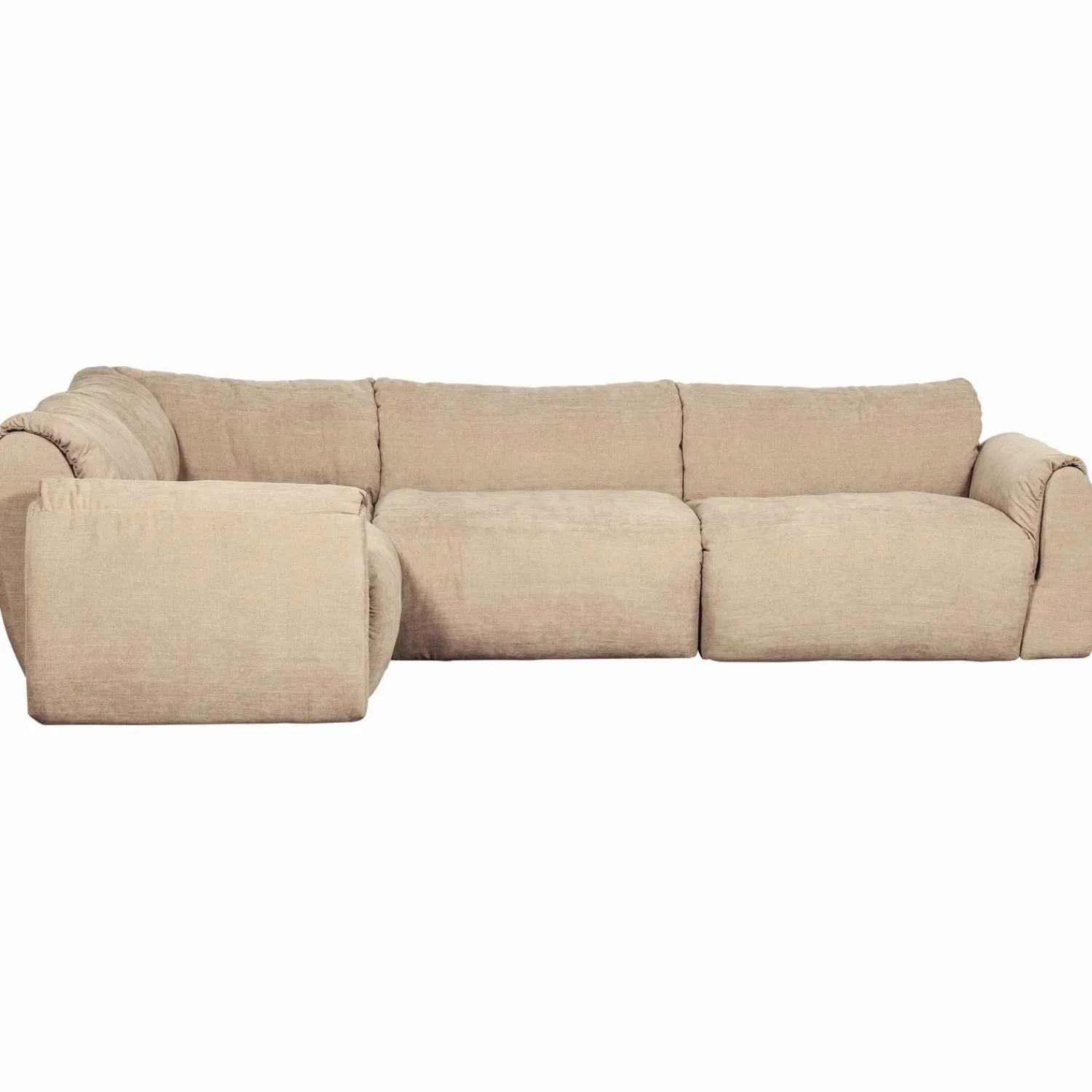 Sale WOOOD Baggy hoekbank links geweven chenille Zand