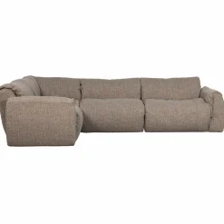 Best WOOOD Baggy hoekbank links geweven stof Bruin melange