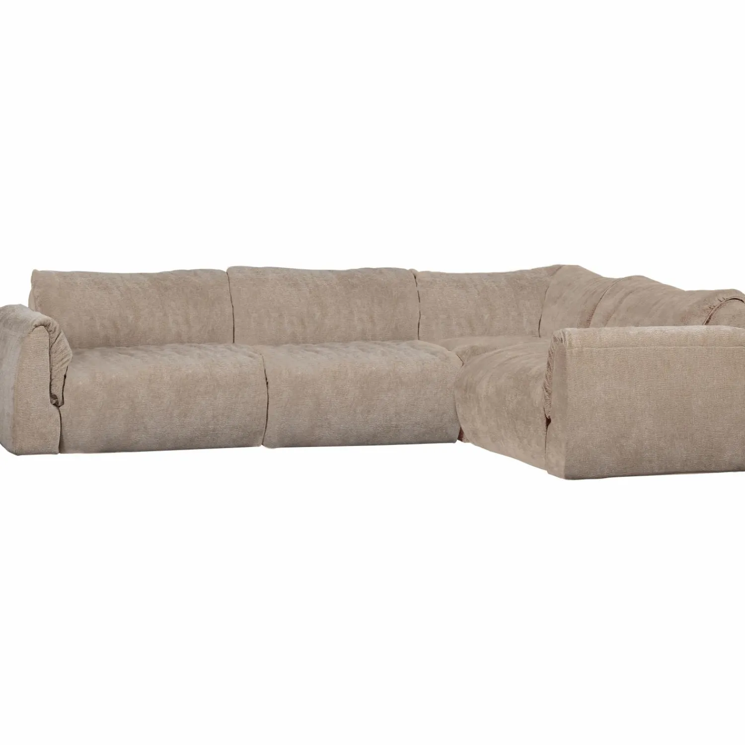 Outlet WOOOD Baggy hoekbank rechts 3D chenille Zand