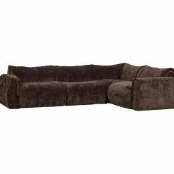 New WOOOD Baggy hoekbank rechts 3D chenille Donkerbruin