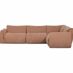 Online WOOOD Baggy hoekbank rechts geweven chenille oud roze Oudroze