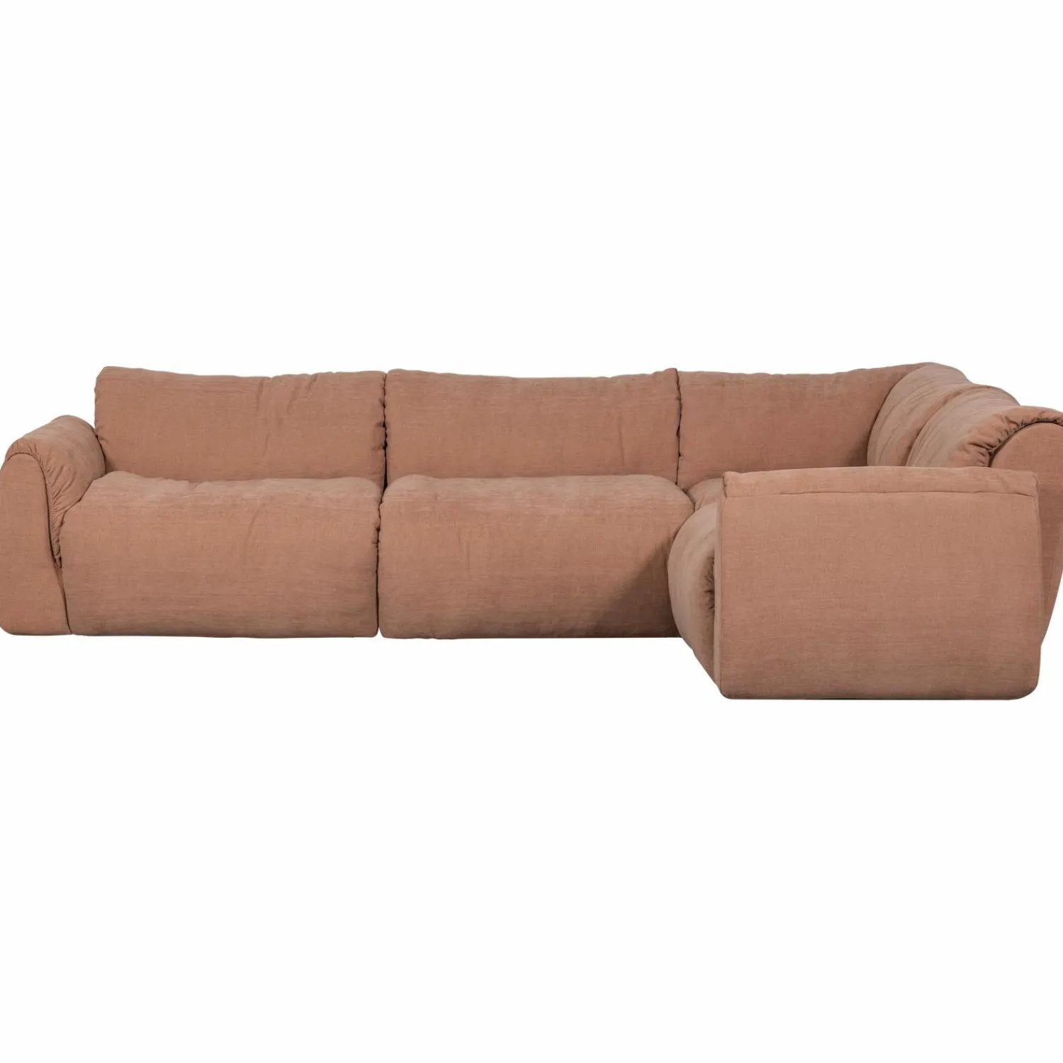 Online WOOOD Baggy hoekbank rechts geweven chenille oud roze Oudroze