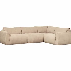 Online WOOOD Baggy hoekbank rechts geweven chenille Zand