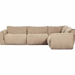 Online WOOOD Baggy hoekbank rechts geweven chenille Zand