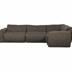 Hot WOOOD Baggy hoekbank rechts geweven stof warmgrijs melange Warm grijs melange