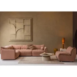 Online WOOOD Baggy rolkussen 50xø23 cm geweven chenille oud roze Oudroze