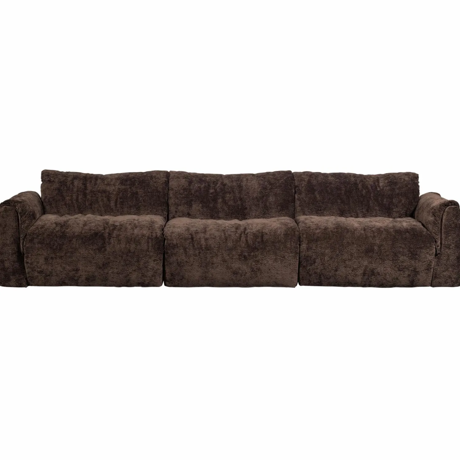 Clearance WOOOD Baggy 3-zits bank 3D chenille Donkerbruin