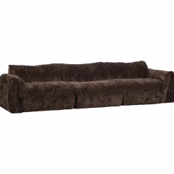 Clearance WOOOD Baggy 3-zits bank 3D chenille Donkerbruin