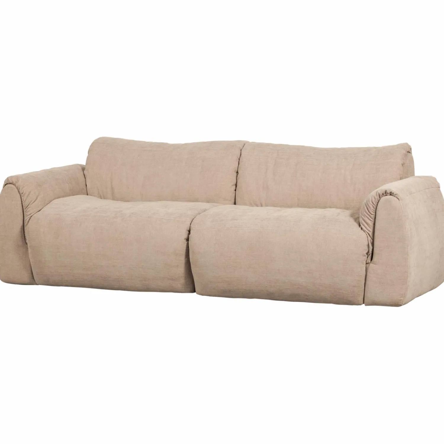 Best WOOOD Baggy 2-zits bank geweven chenille Zand