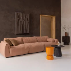 Outlet WOOOD Baggy 3-zits bank geweven chenille oud roze Oudroze