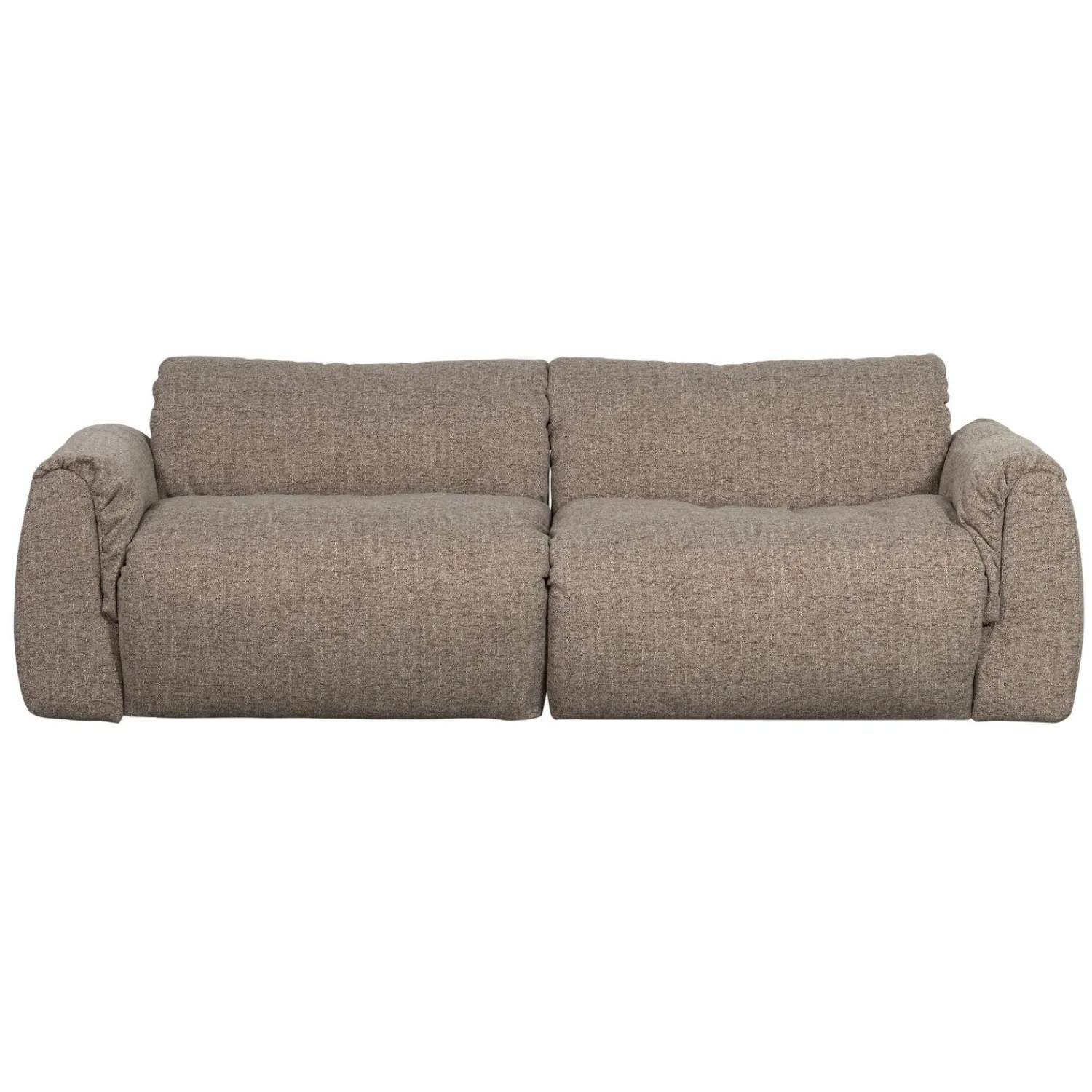 Clearance WOOOD Baggy 2-zits bank geweven stof Bruin melange