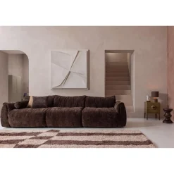 Clearance WOOOD Baggy 1-zits element met arm links 3D chenille Donkerbruin