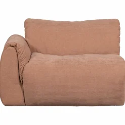 WOOOD Baggy 1-zits element met arm links geweven chenille Oudroze