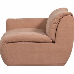 WOOOD Baggy 1-zits element met arm links geweven chenille Oudroze