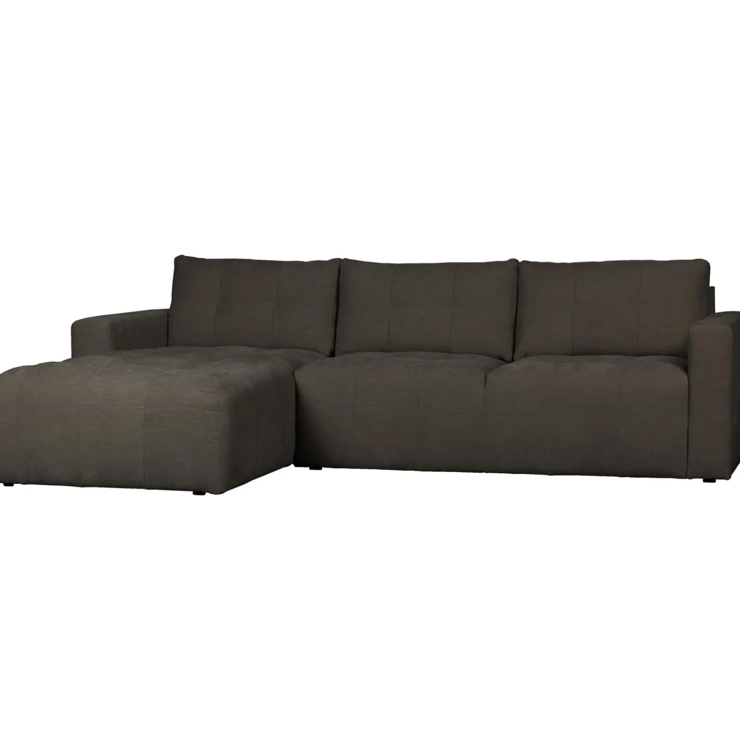 Clearance WOOOD Bar chaise longue geweven stof links Antraciet