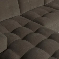 Clearance WOOOD Bar chaise longue geweven stof links Antraciet