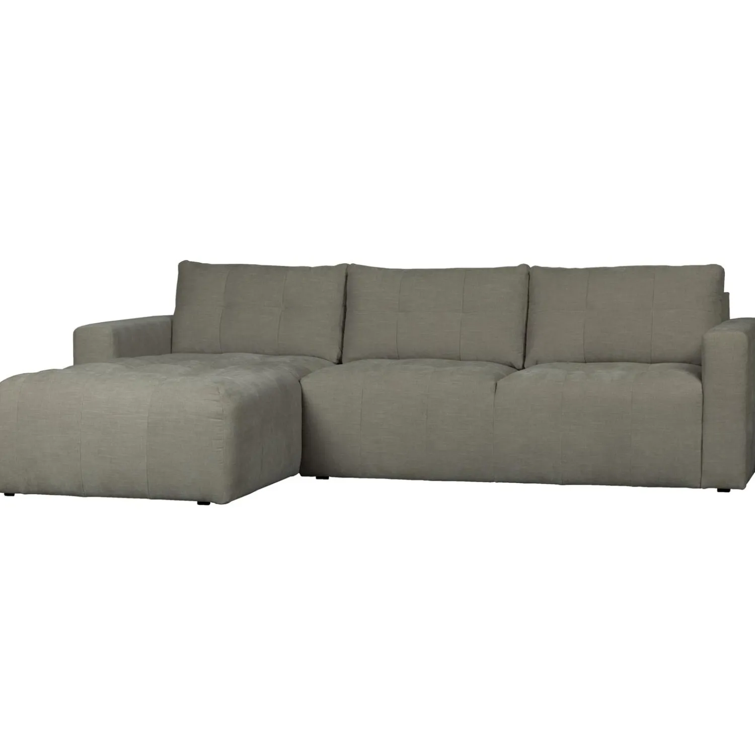 Outlet WOOOD Bar chaise longue geweven stof links Warm grijs