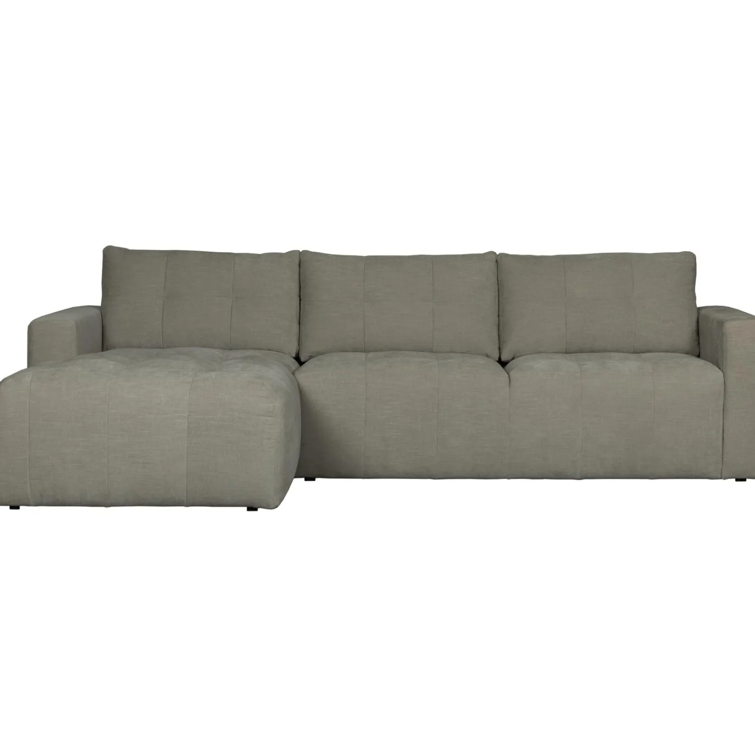 Outlet WOOOD Bar chaise longue geweven stof links Warm grijs