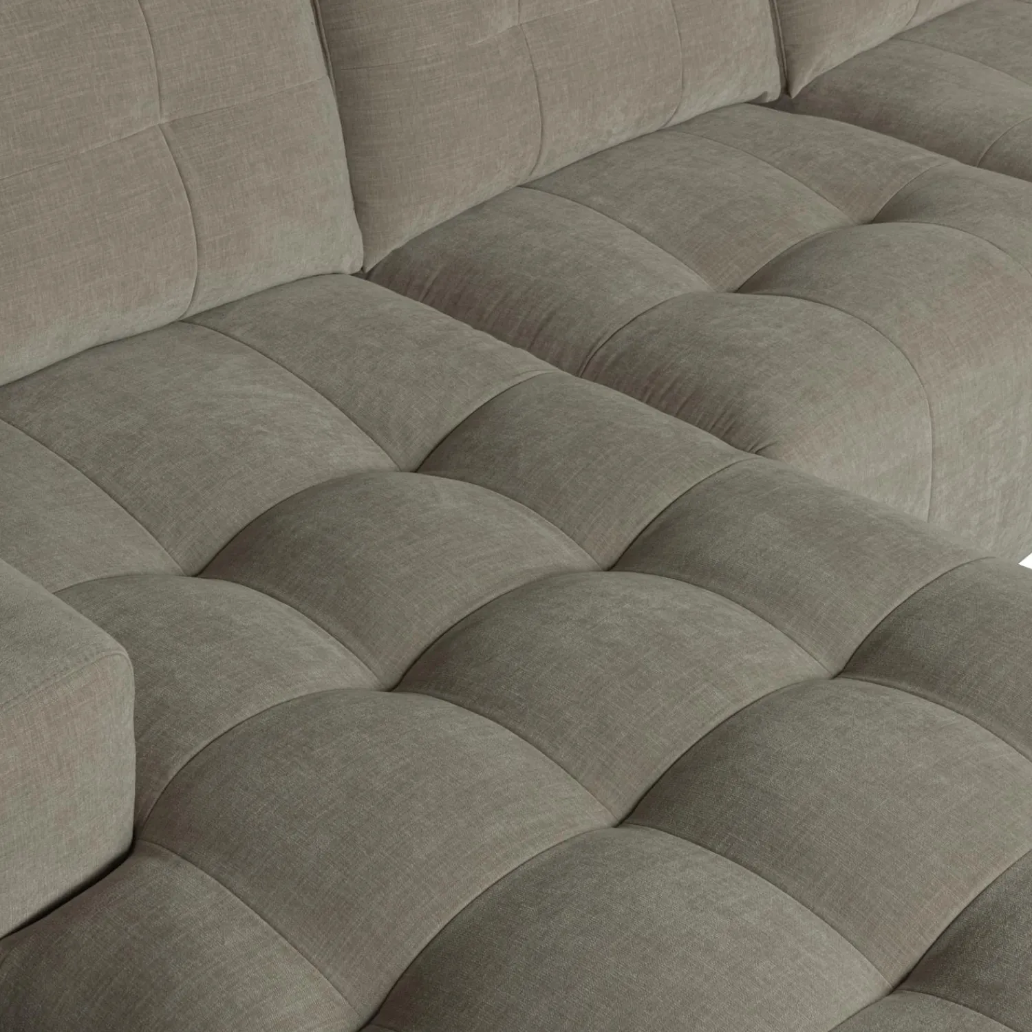 Outlet WOOOD Bar chaise longue geweven stof links Warm grijs