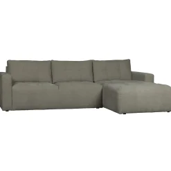 Clearance WOOOD Bar chaise longue geweven stof rechts Warm grijs