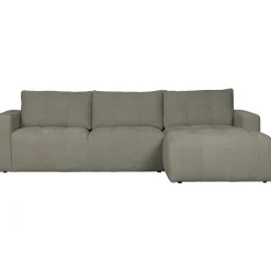 Clearance WOOOD Bar chaise longue geweven stof rechts Warm grijs