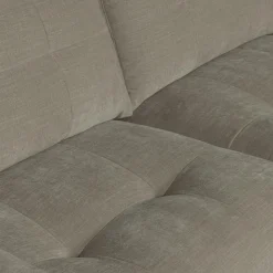 Clearance WOOOD Bar chaise longue geweven stof rechts Warm grijs