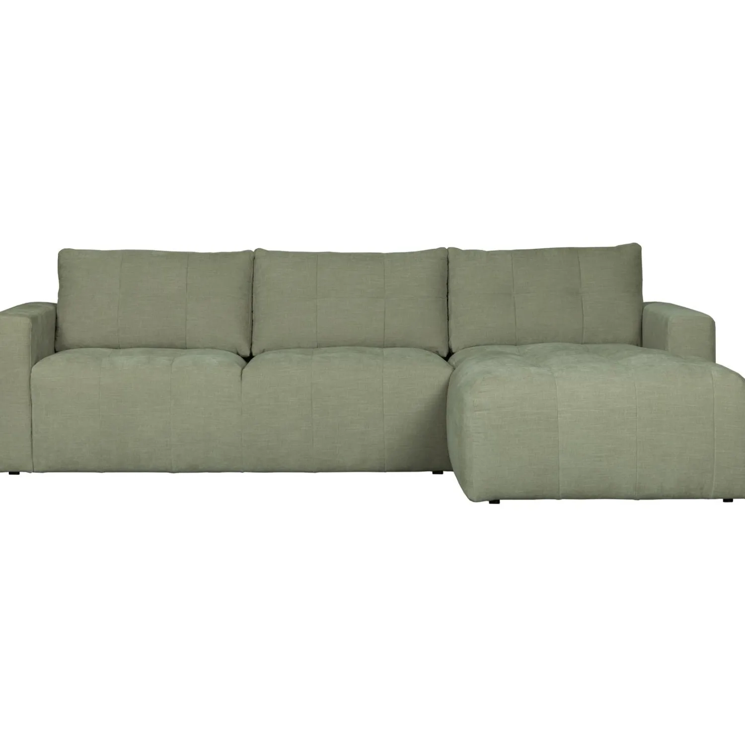 Outlet WOOOD Bar chaise longue geweven stof rechts Groen