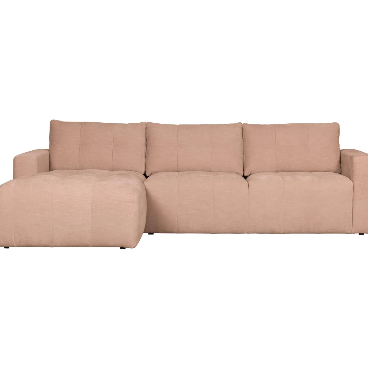 Outlet WOOOD Bar chaise longue geweven stof links Roze