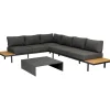 Best WOOOD Bari loungeset aluminium polywood incl. kussens donkergrijs